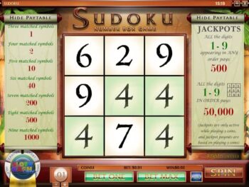 Sudoku online slot machine paytable