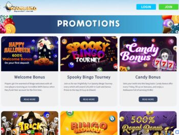 Cyber Bingo Promotions Page